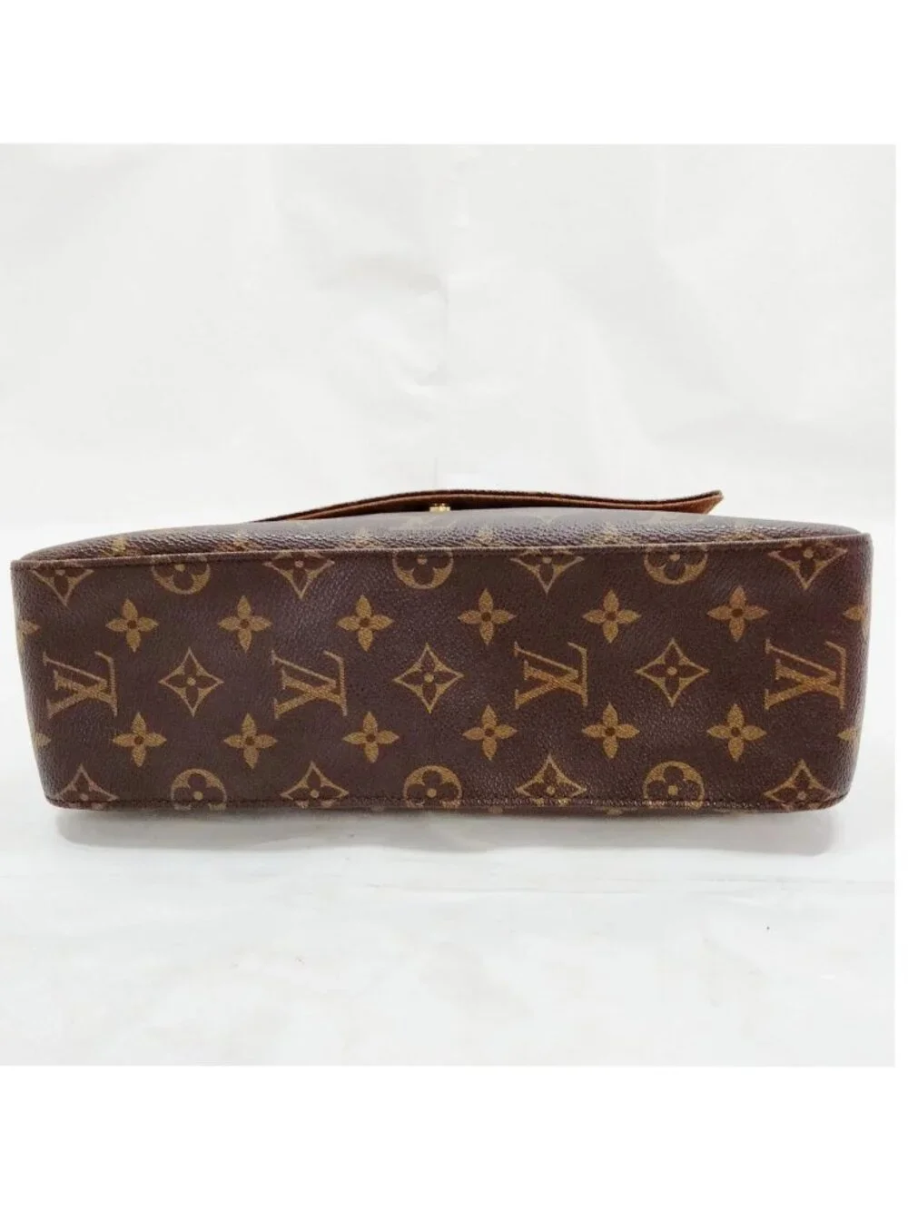 Authentic Louis Vuitton Monogram Looping PM Shoulder Bag Brown Canvas Leather LV